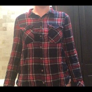 multi-color button down flannel